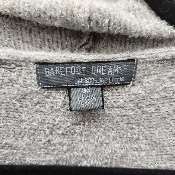 Barefoot Dreams Bamboo Chic Lite Cardigan Womens 3X Light Gray - Picture 5 of 5